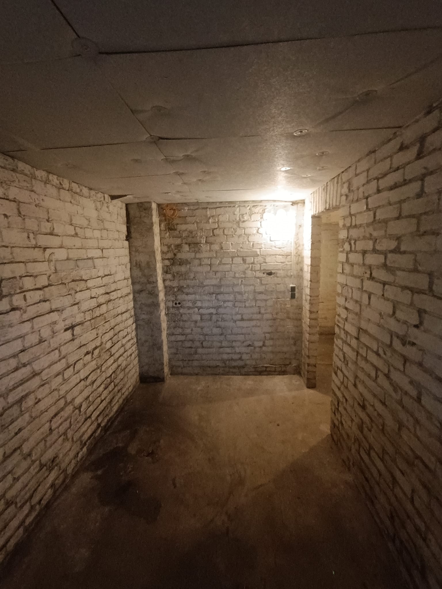 Besenreiner Altbau-Kellerraum mit Backsteinwänden